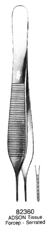 ADSON Dressing Forceps Serrated 4 3/4&quot;