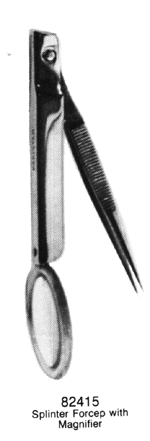 Splinter Forceps with Magnifier 4.5&quot; with case 25 each