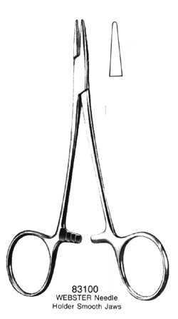WEBSTER Needle Holder Smooth Jaws 4.5&quot;