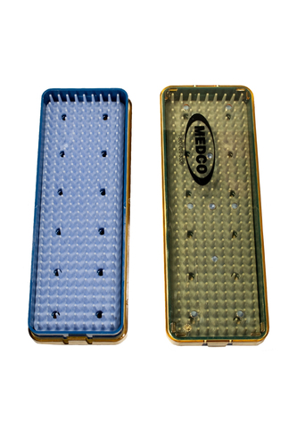 Plastic Micro Sterile Tray Small Cassette  w/ Rubber Mat