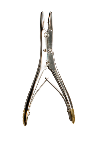 MicroLite Beyer Rongeur Double Action 3.5mm Bite Jaws 5½&quot; Gold Handles Double Action