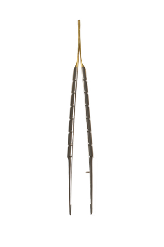 MicroLite Suture Forceps, Round handle 7&quot; Straight TC Jaws, Delicate 1x2 Teeth