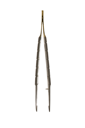 MicroLite Suture Forceps, Round Handle 5.5&quot; Straight TC, Jaws Delicate 1x2 teeth