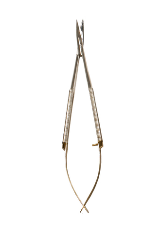 Castroviejo Scissors Round Handle, 5.5" Curved TC One Blade Serrated