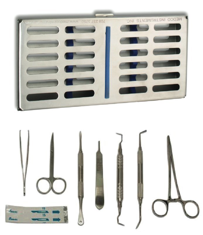 Bone Grafting Set of 8 with Metal Case