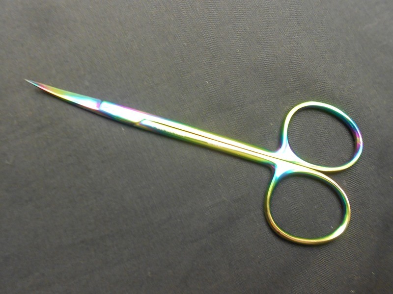 Multi Color German Iris Scissors 4½&quot; Curved