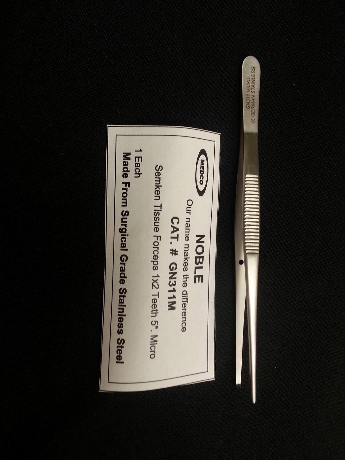 SEMKIN Tissue Forceps 1x2 Teeth 5&quot; Micro Tip