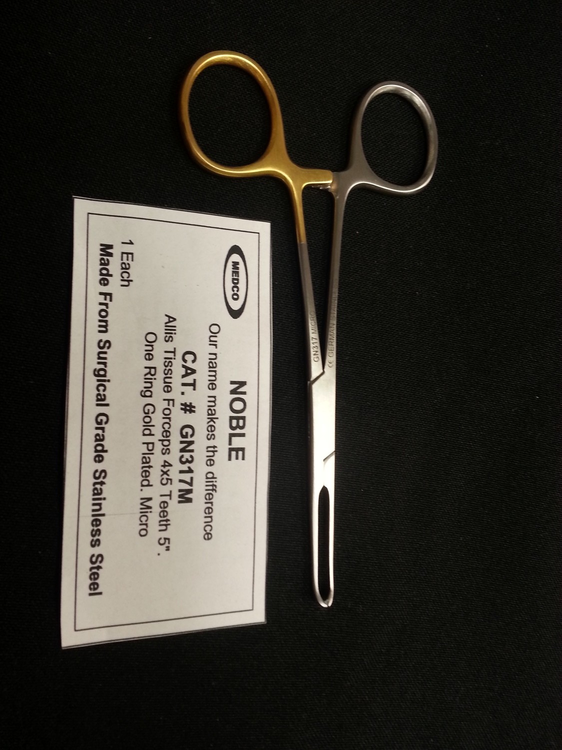 ALLIS Tissue Forceps 4x5 Teeth 5&quot; Micro Tips