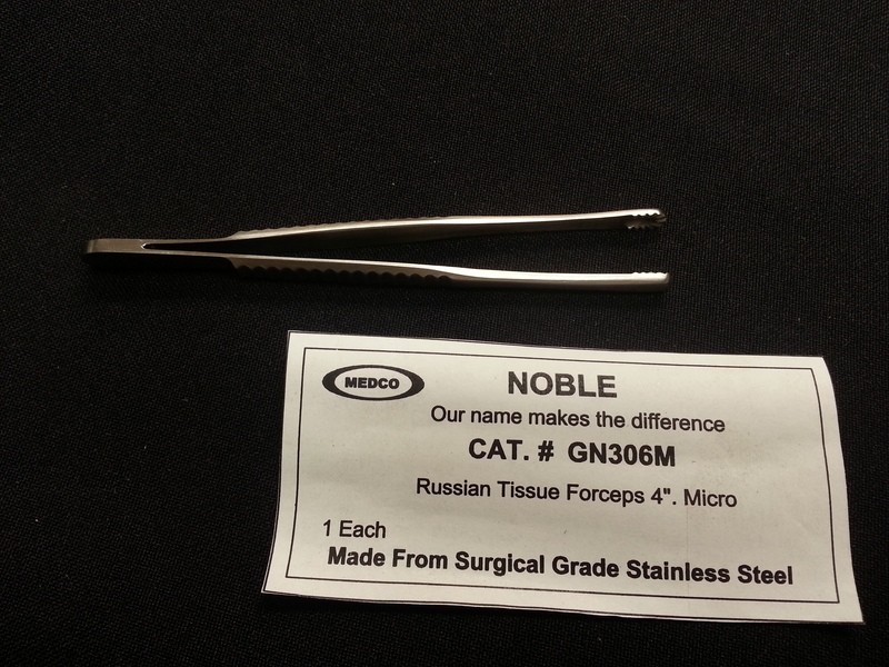 RUSSIAN Tissue Forceps 4&quot; Micro Tips