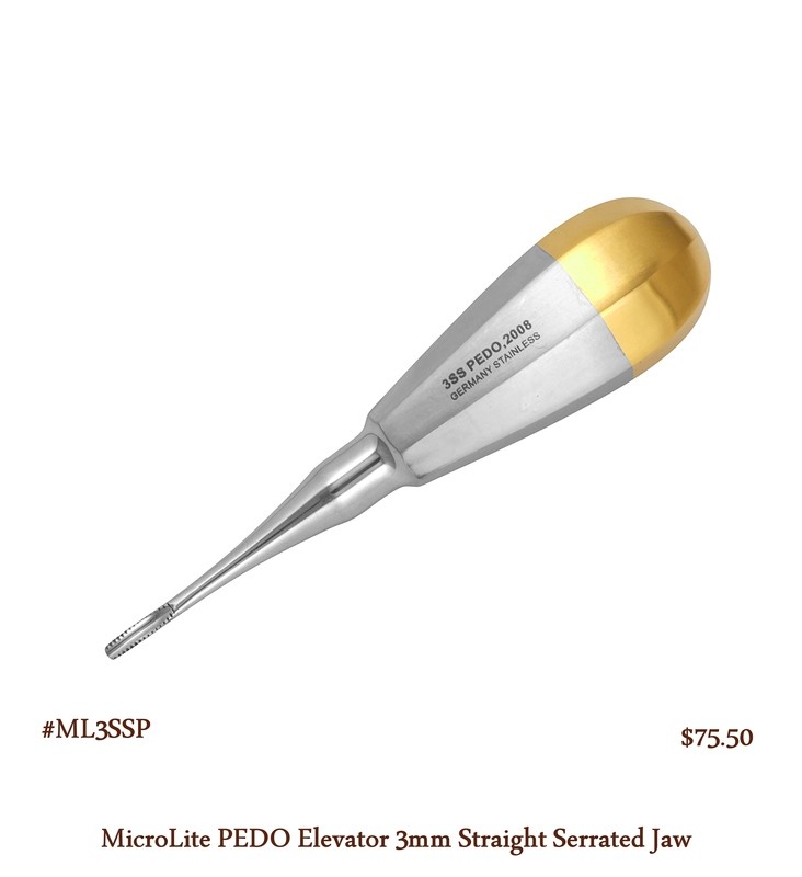Elevator Pedo 3mm Straight Serrated Tip