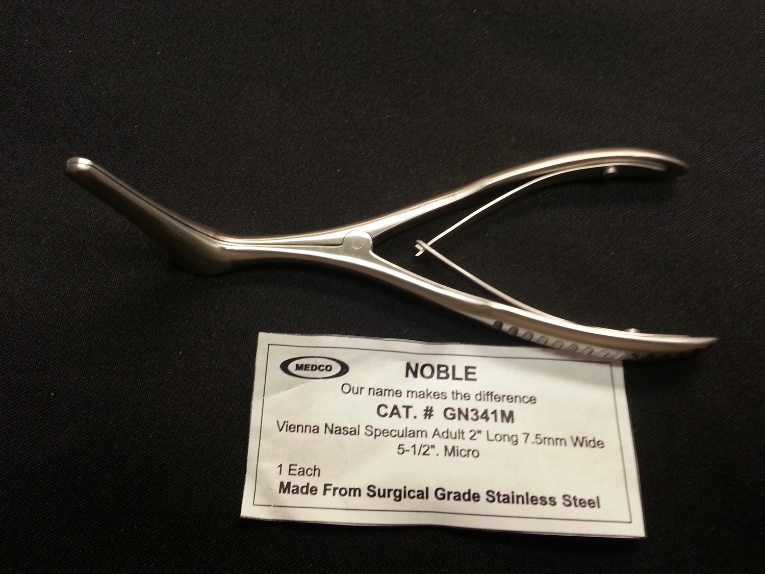 VIENNA Nasal Speculum Adult 2&quot; Long 7.5mm Wide 5½&quot;