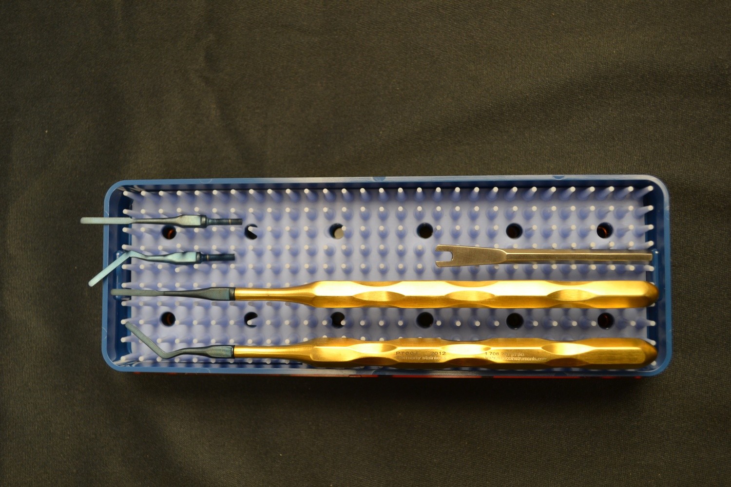 Periotome Set - Blue Nitrate Tips with Gold Handles