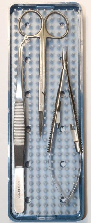 Korn Suture Forceps 3 Set w/ Sterile Cassette