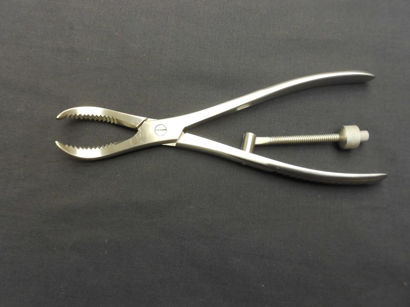 Bone Holding Reduction Forceps 7&quot; Curved w/Speed Lock Rachet
