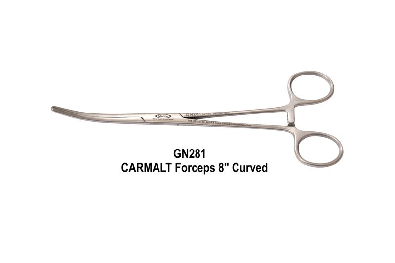CARMALT Forceps Curved 8"