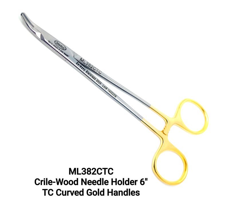 CRILEWOOD Needle Holder 6" TC Jaws Curved