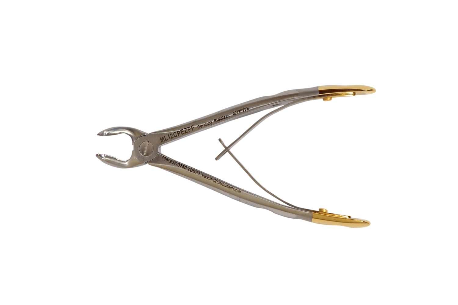 Small Perforated Handle Extraction Forceps Lower Universal EZ Grip Tips Double Cross Action Springs