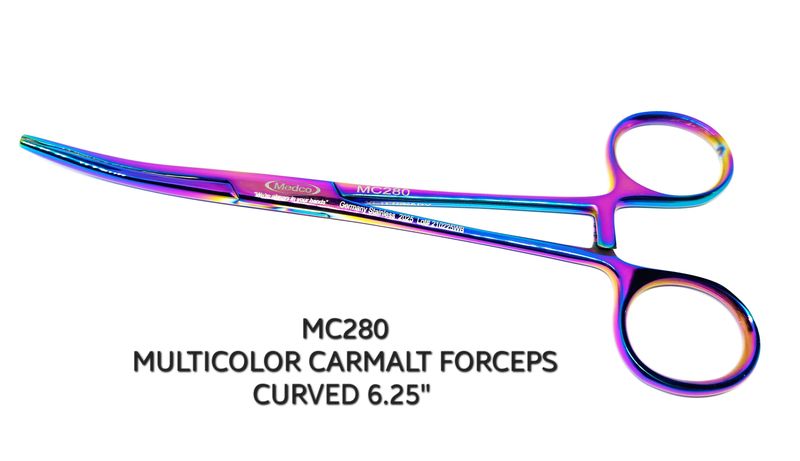 Carmalt Forceps Multicolor 6¼" Curved