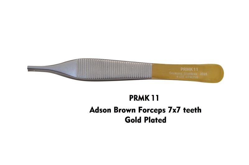 Adson Brown Forceps 7x7 teeth Gold Plated