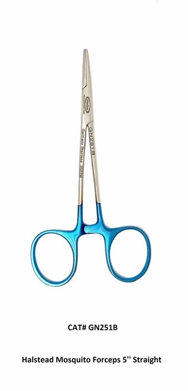 Mosquito Forceps 5" Blue Handle Straight
