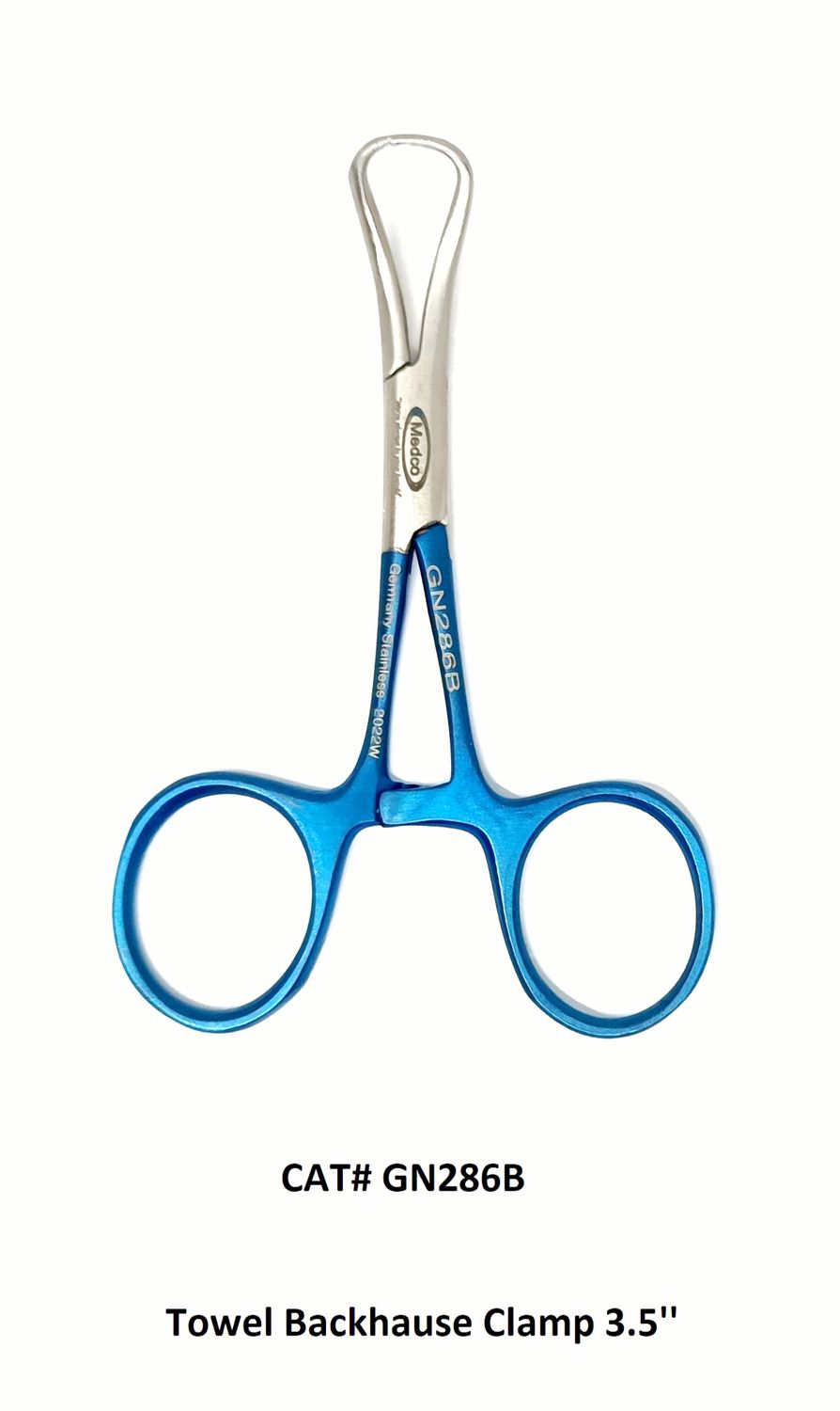 Backhaus Towel Clamp 3.5" Blue Handles