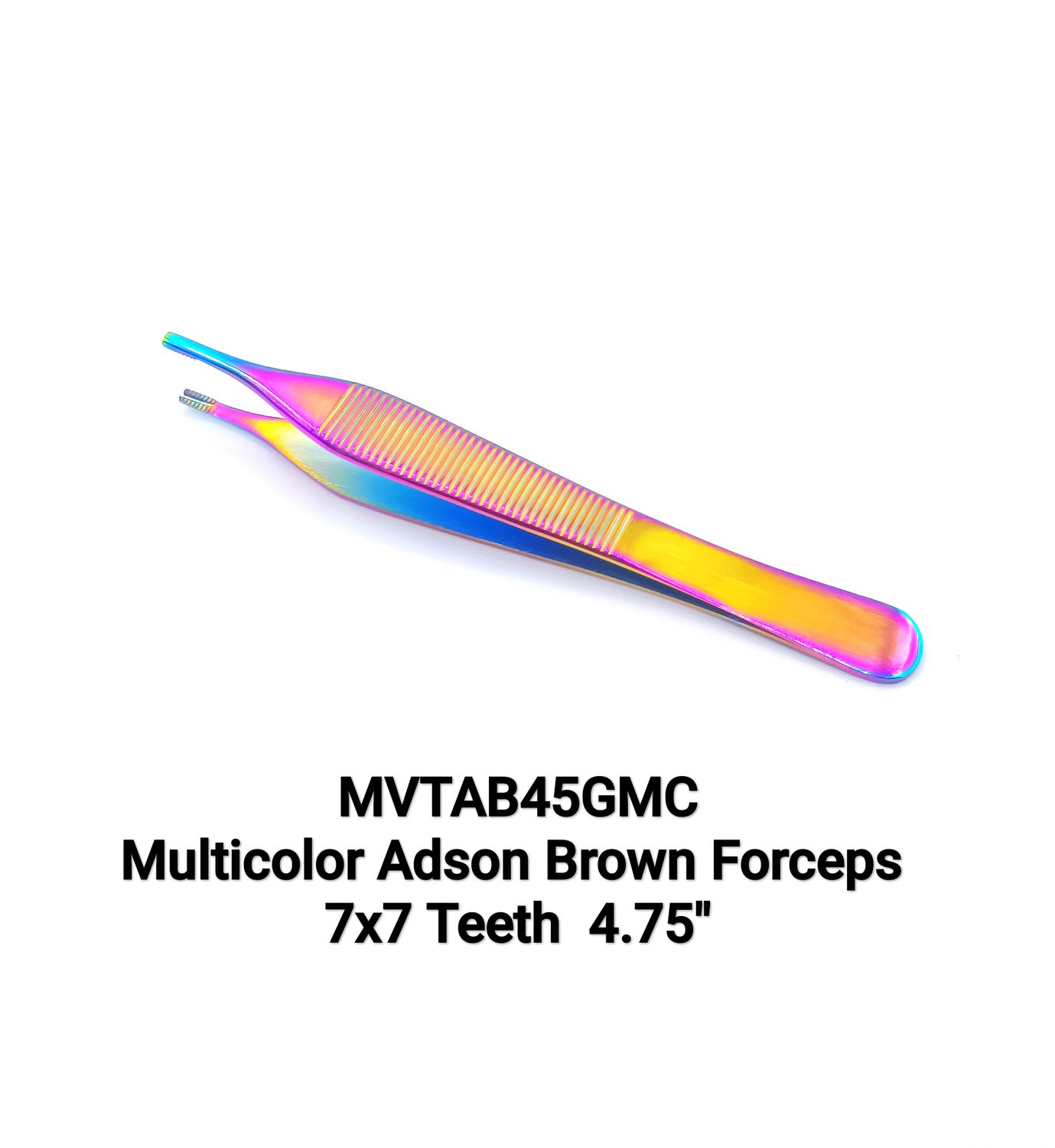 Multicolor Adson Brown Forceps 7x7 teeth 4.75"