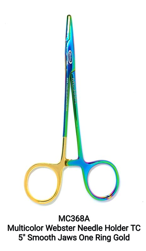 Multicolor Webster Needle Holder 5" TC Smooth Jaws