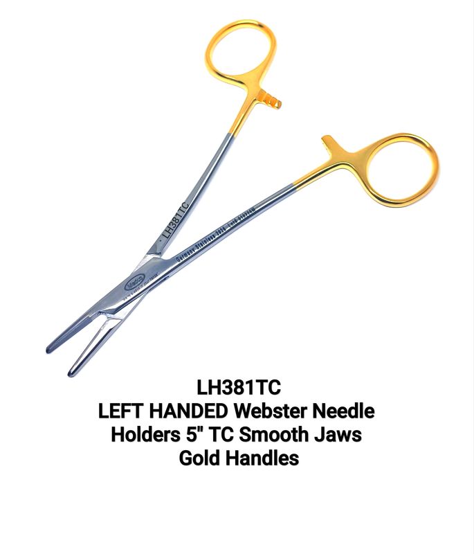Left Hand Webster Needle Holder TC 5" Smooth Jaws