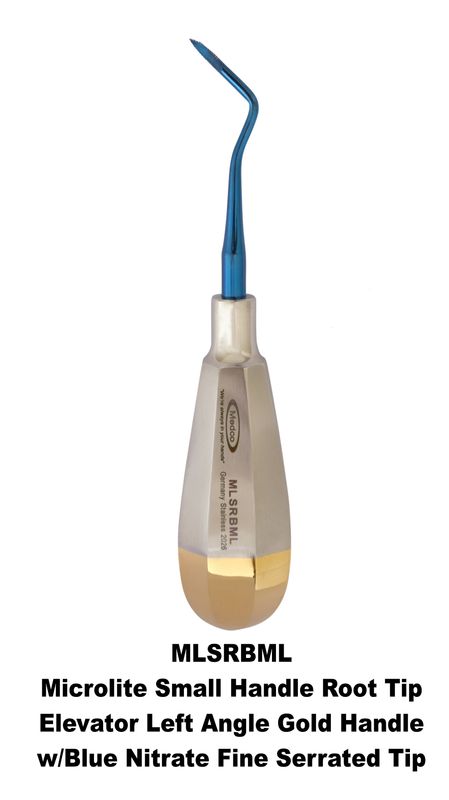 Root Tip Elevator Small Handle Left Blue Nitrate Tip Serrated