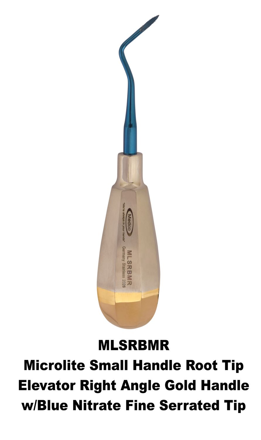 Root Tip Elevator Small Handle Right Angle Blue Nitrate Tip