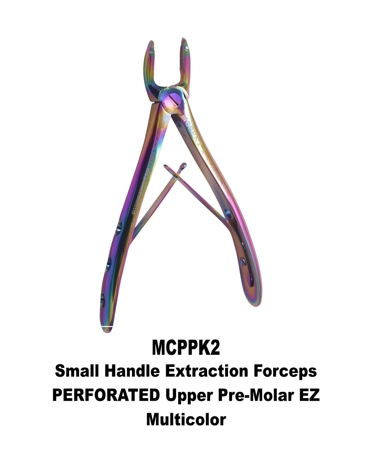Small Perforated Handle Extraction Forceps Multicolor Upper Pre-Molar EZ Grip Jaws