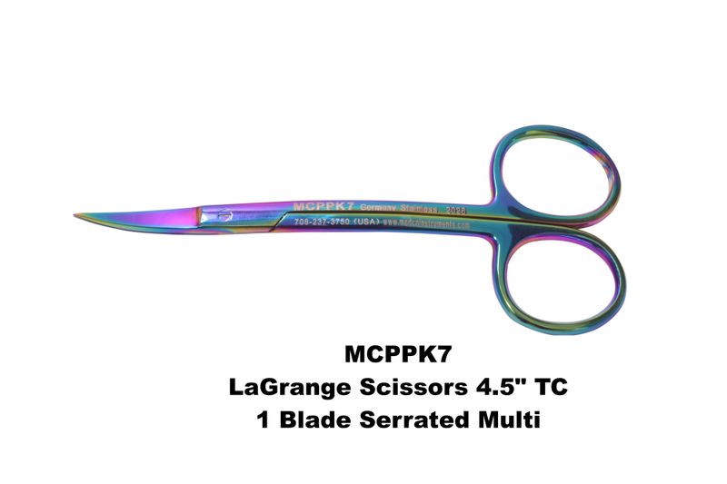LaGrange Scissors Multicolor 4.5" TC One Blade Serrated