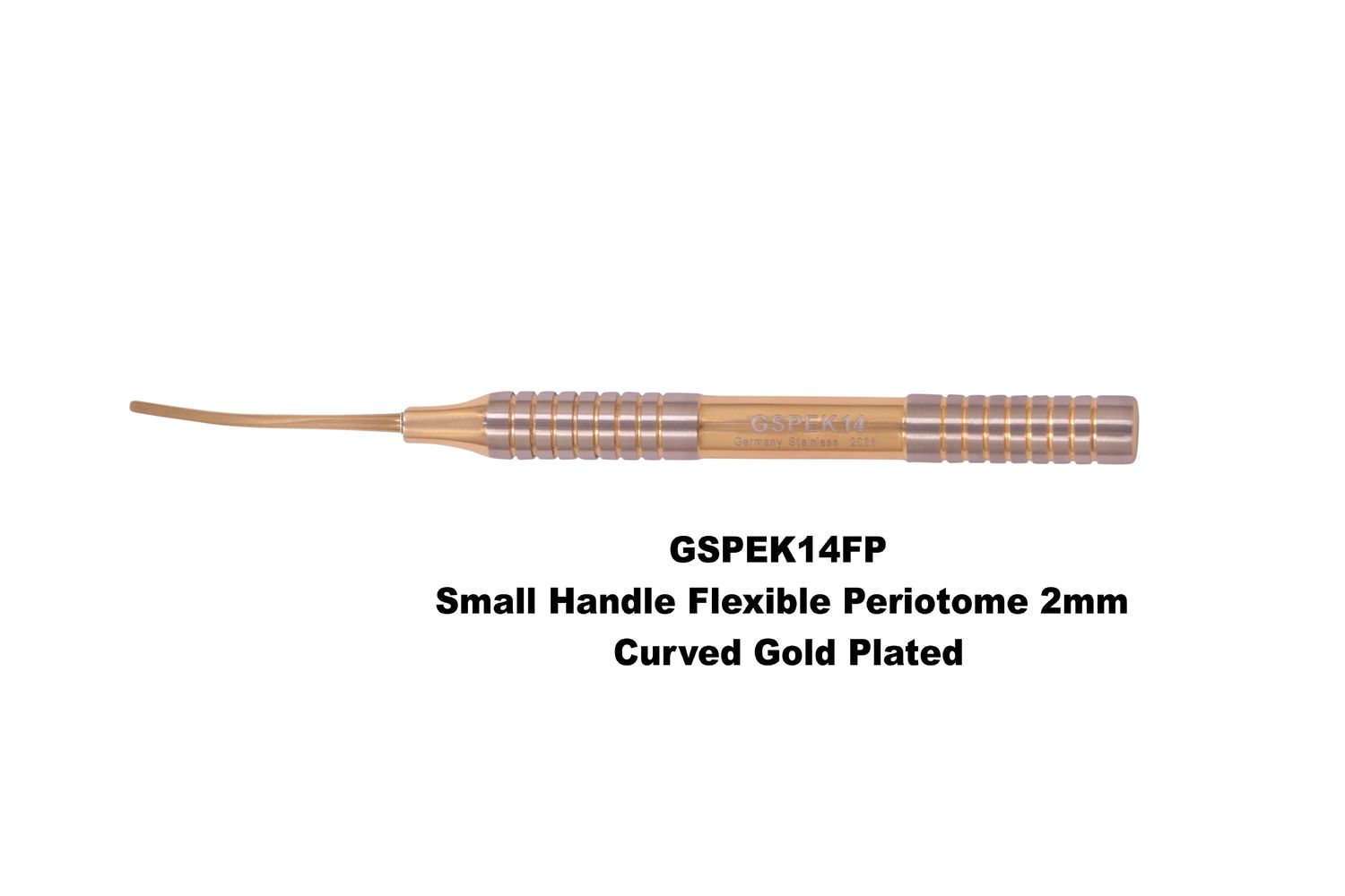 Small Handle Flexible Periotome 2mm Curved Gold Plated