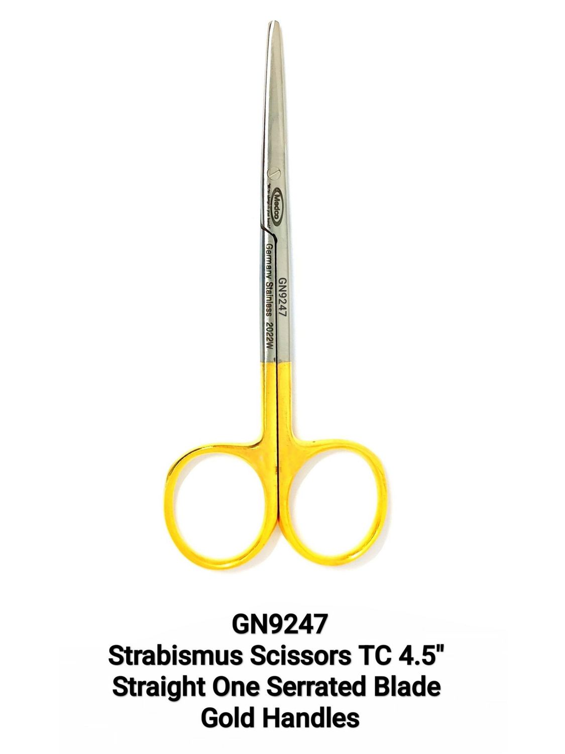 Strabismus Scissors 4.5" TC One Blade Serrated