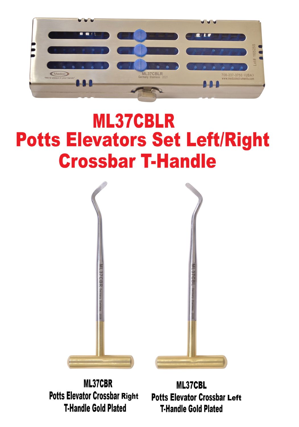 Potts Elevator Set Left/Right - Cross Bar Handles W/Cassette