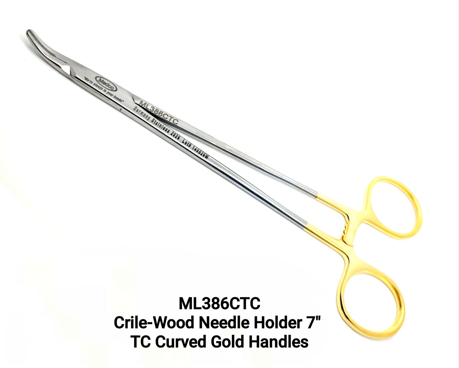Crilewood Needle Holder TC 7" Curved TC Jaws