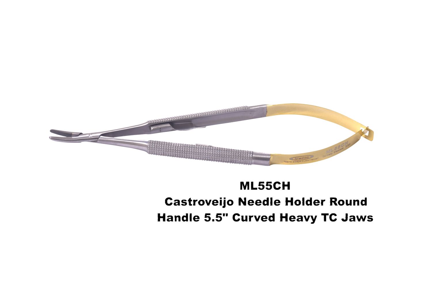 Castro Needle Holder5.5" Straight TC MICRO Jaws Round Handles