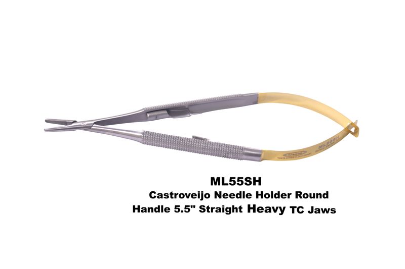Castro Needle Hoider 5.5" Straight TC HEAVY Jaws Round Handles
