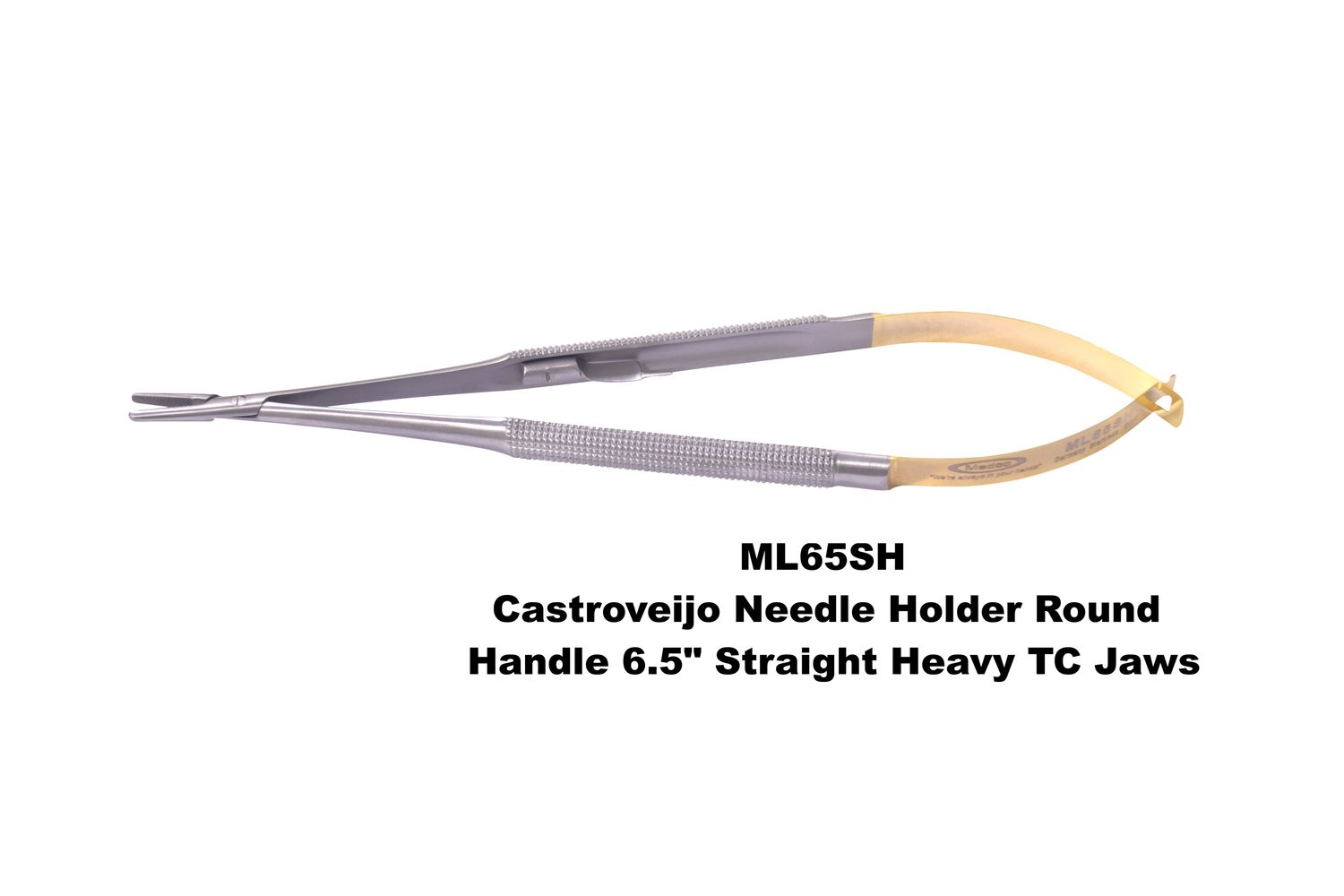 Catro Needle Holder Round Handles 6.5" TC Heavy Jaws Straight