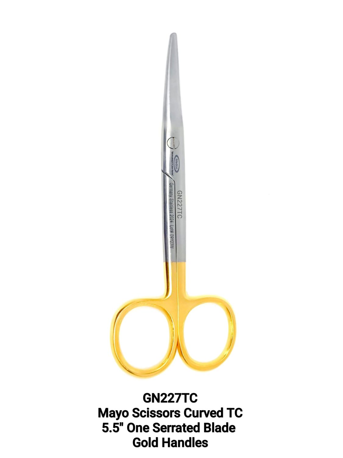 Mayo Scissors 5.5" Curved TC One Blade Serrated