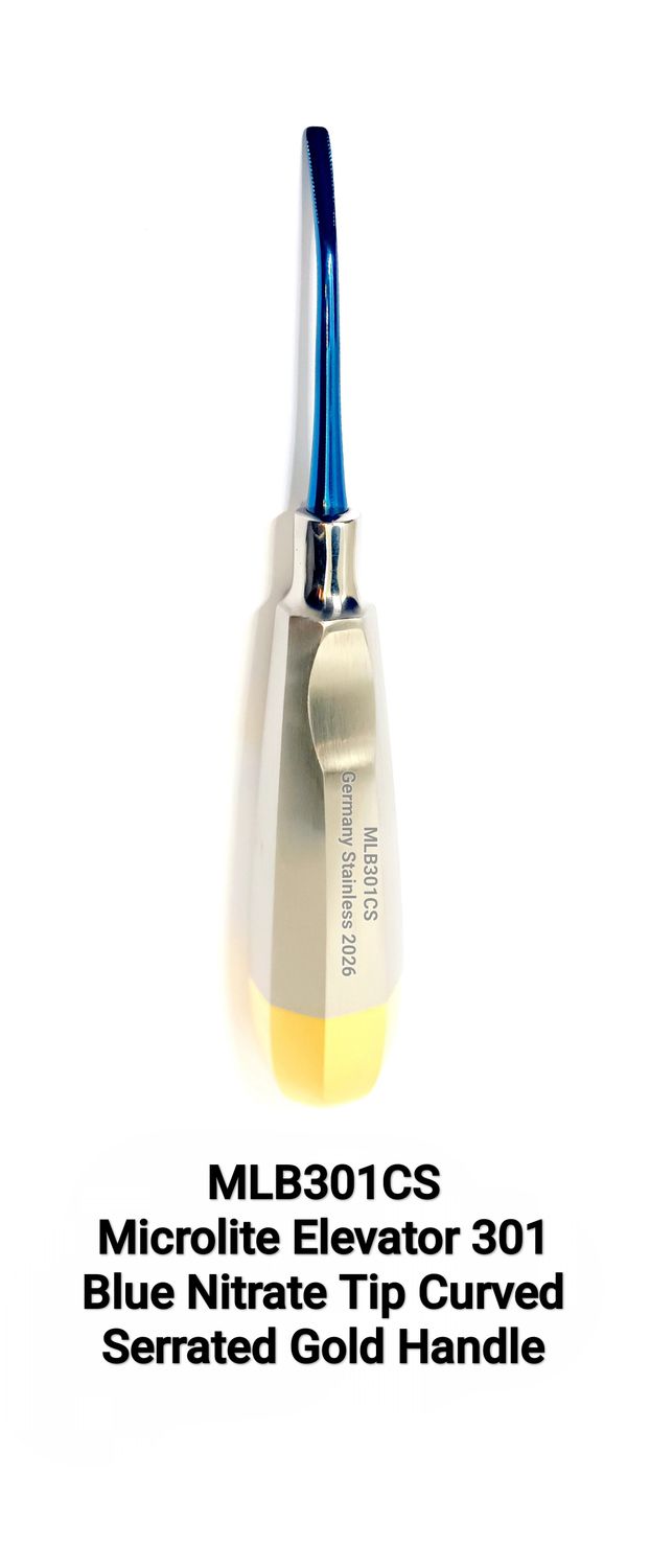 Microlite Elevator 301 Blue Nitrate Tip Curved Serrated