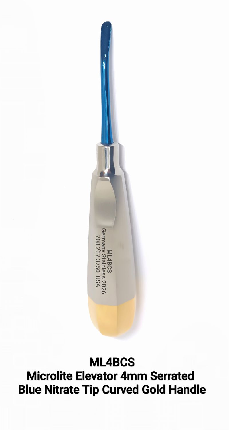 Elevator 4mm Curved Serrated Blue Nitrate Tip