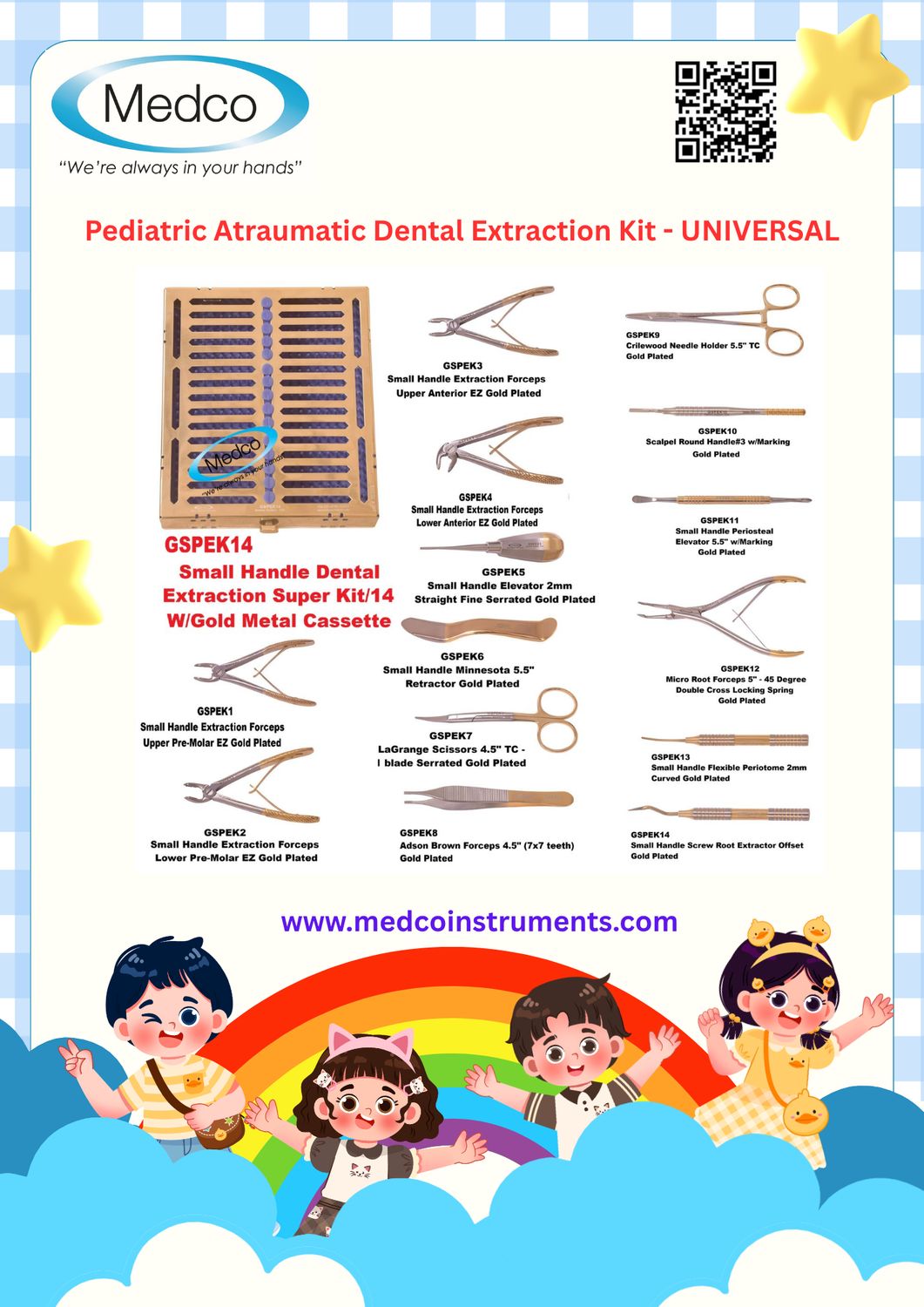 Pediatric Atraumatic Dental Extraction Kit Universal