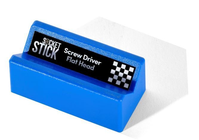SocketStick V-Block 3-pack - BLUE: Individual Organizers hold Socket Drives, Screwdrivers, Wrenches and other long tools