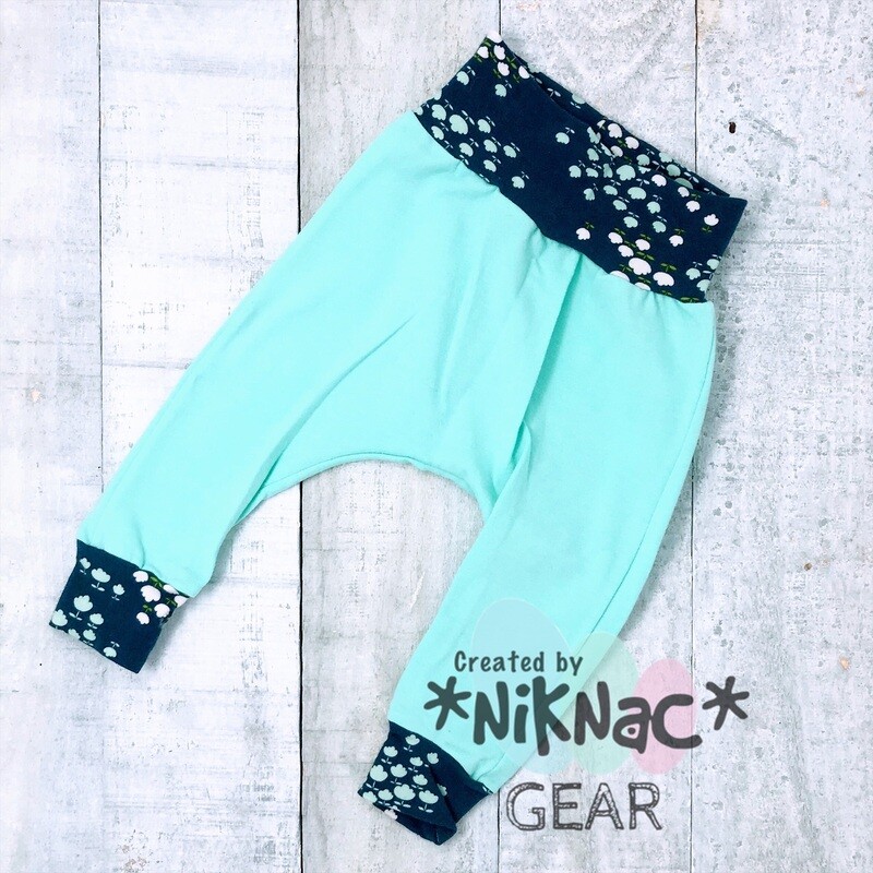 Harem Pants Floral Mint 1-3 Month