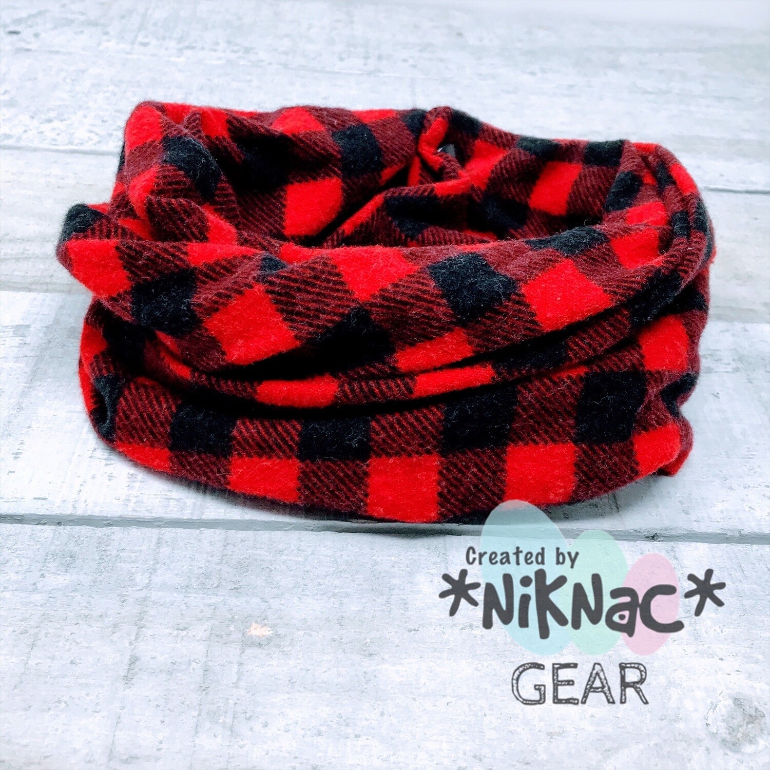 Faux Infinity Scarf Buffalo Plaid