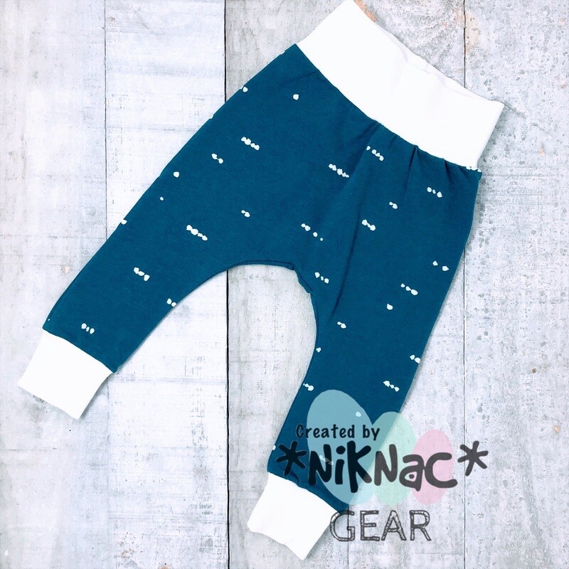 Harem Pants Blue &amp; White Dot 3-6 Month