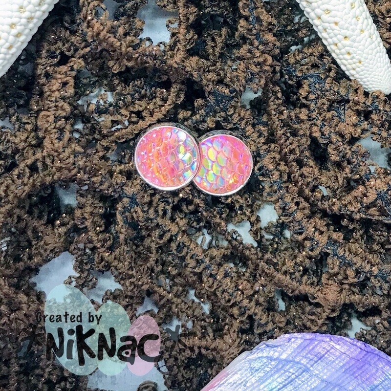 Mermaid Scales Peach &amp; Silver