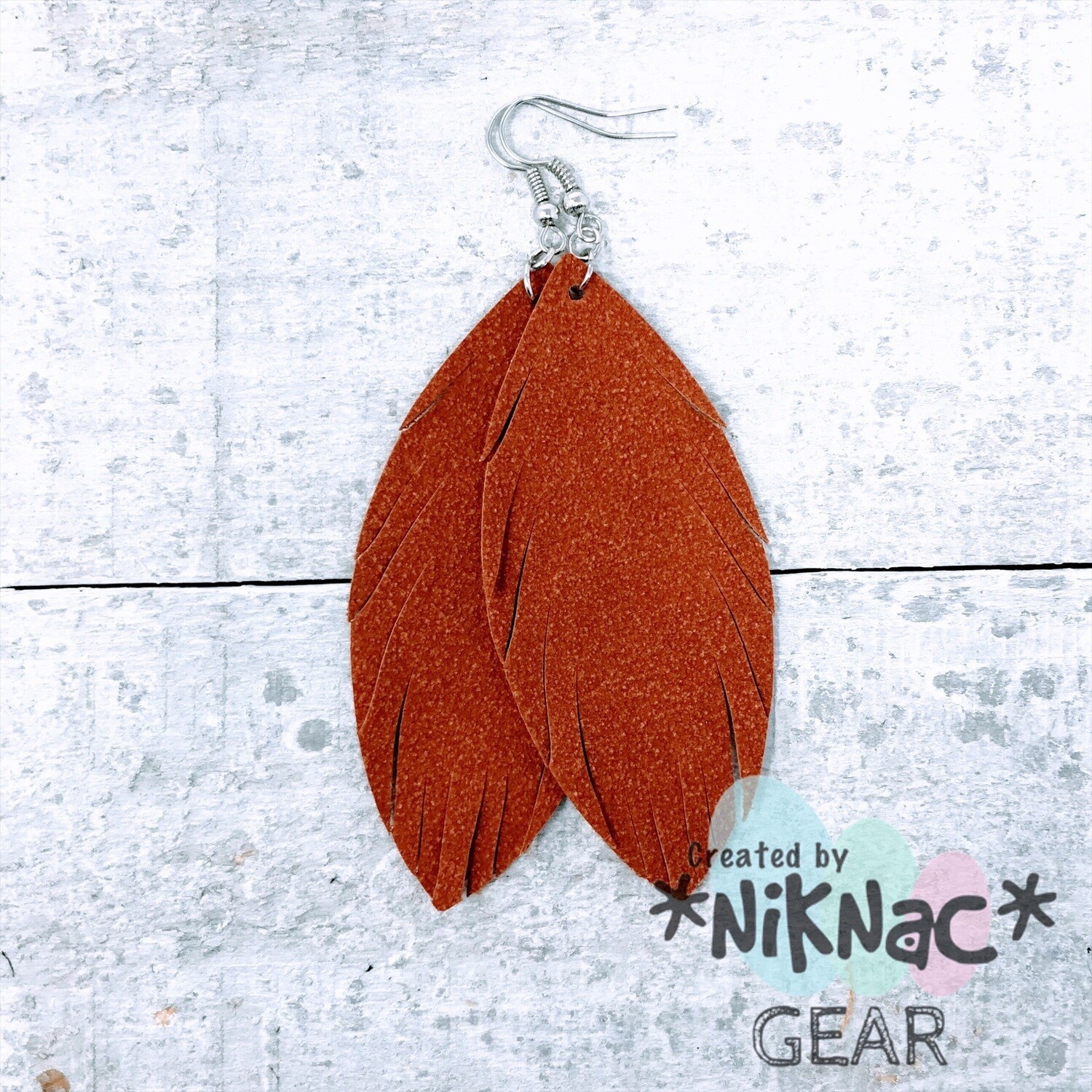Dark Tan Suede Feathers