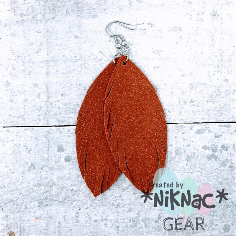 Dark Tan Suede Feathers